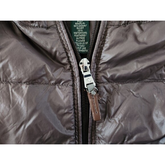 Ralph Lauren XS Brown Down Quilted Lightweight Packable Coat with Buckles - Picture 3 of 10